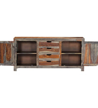 Sideboard Grau 160 x 40 x 75 cm Massivholz