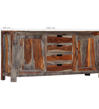 Sideboard Grau 160 x 40 x 75 cm Massivholz