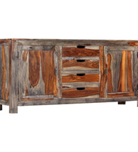 Sideboard Grau 160 x 40 x 75 cm Massivholz