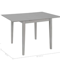 Ausziehbarer Esstisch Grau (80-120)x80x74 cm MDF