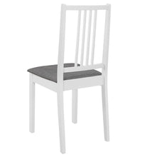 Esszimmerstühle mit Polstern 4 Stk. Weiß Massivholz