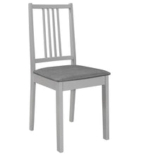 Esszimmerstühle mit Polstern 4 Stk. Grau Massivholz