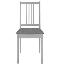 Esszimmerstühle mit Polstern 4 Stk. Grau Massivholz