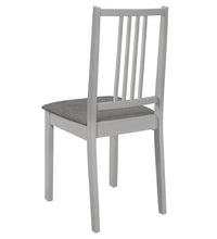 Esszimmerstühle mit Polstern 4 Stk. Grau Massivholz