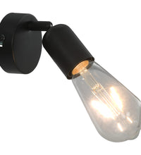 Strahler 2 Stk. mit Glühlampen 2 W Schwarz E27