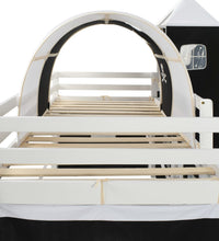 Kinderhochbett-Rahmen mit Rutsche &amp; Leiter Kiefernholz 97x208cm