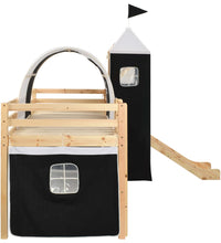 Kinderhochbett-Rahmen mit Rutsche &amp; Leiter Kiefernholz 97x208cm