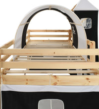 Kinderhochbett-Rahmen mit Rutsche &amp; Leiter Kiefernholz 97x208cm