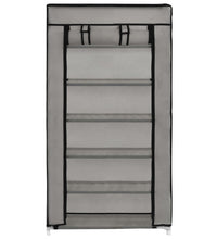 Schuhschrank mit Abdeckung Grau 58 x 28 x 106 cm Stoff
