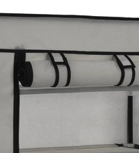 Schuhschrank mit Abdeckung Grau 58 x 28 x 106 cm Stoff