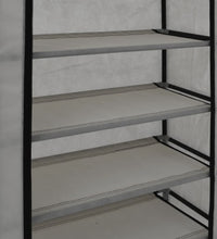 Schuhschrank mit Abdeckung Grau 58 x 28 x 106 cm Stoff