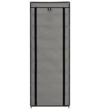 Schuhschrank mit Abdeckung Grau 57 x 29 x 162 cm Stoff