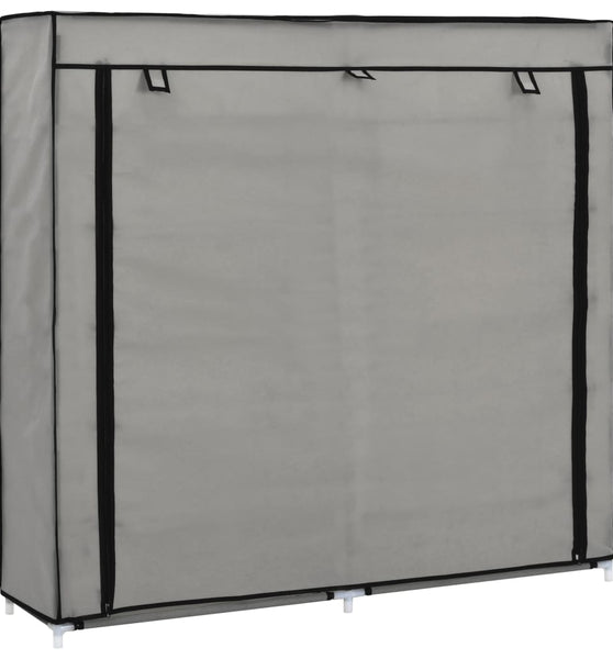 Schuhschrank mit Abdeckung Grau 115 x 28 x 110 cm Stoff