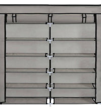 Schuhschrank mit Abdeckung Grau 115 x 28 x 110 cm Stoff