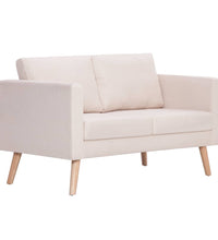 2-Sitzer-Sofa Stoff Cremeweiß