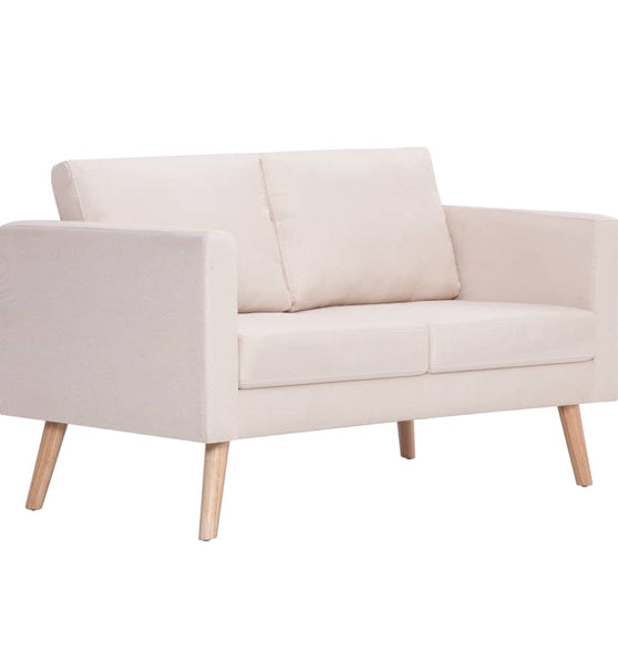 2-Sitzer-Sofa Stoff Cremeweiß