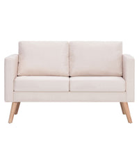 2-Sitzer-Sofa Stoff Cremeweiß