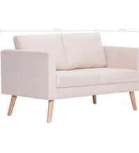 2-Sitzer-Sofa Stoff Cremeweiß