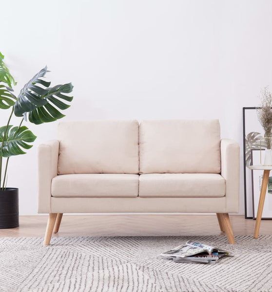 2-Sitzer-Sofa Stoff Cremeweiß
