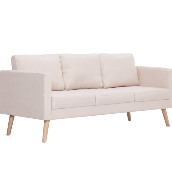 3-Sitzer-Sofa Stoff Cremeweiß