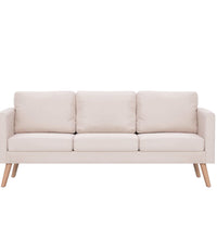 3-Sitzer-Sofa Stoff Cremeweiß