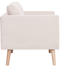 3-Sitzer-Sofa Stoff Cremeweiß