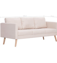 3-Sitzer-Sofa Stoff Cremeweiß