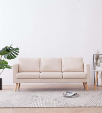 3-Sitzer-Sofa Stoff Cremeweiß