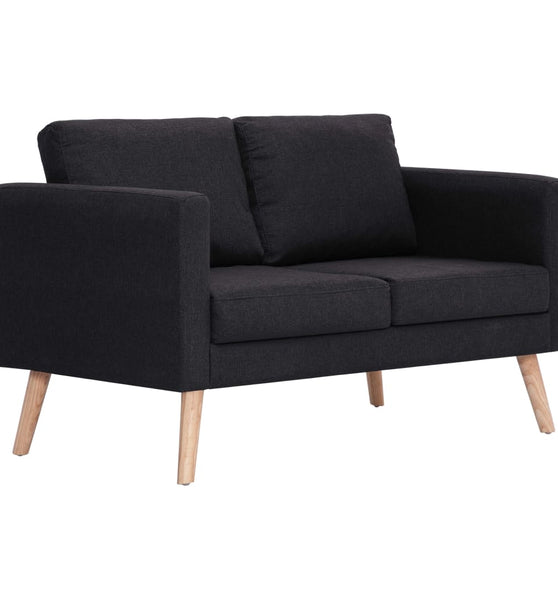 2-Sitzer-Sofa Stoff Schwarz