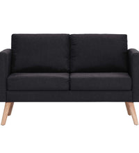 2-Sitzer-Sofa Stoff Schwarz