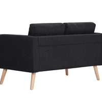 2-Sitzer-Sofa Stoff Schwarz