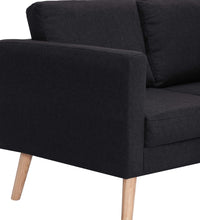 2-Sitzer-Sofa Stoff Schwarz
