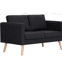 2-Sitzer-Sofa Stoff Schwarz