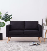 2-Sitzer-Sofa Stoff Schwarz