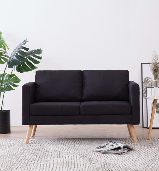 2-Sitzer-Sofa Stoff Schwarz