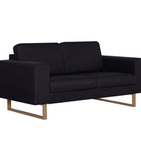 2-Sitzer-Sofa Stoff Schwarz