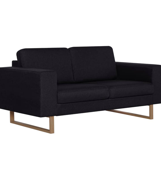 2-Sitzer-Sofa Stoff Schwarz