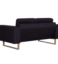 2-Sitzer-Sofa Stoff Schwarz