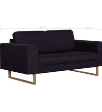 2-Sitzer-Sofa Stoff Schwarz