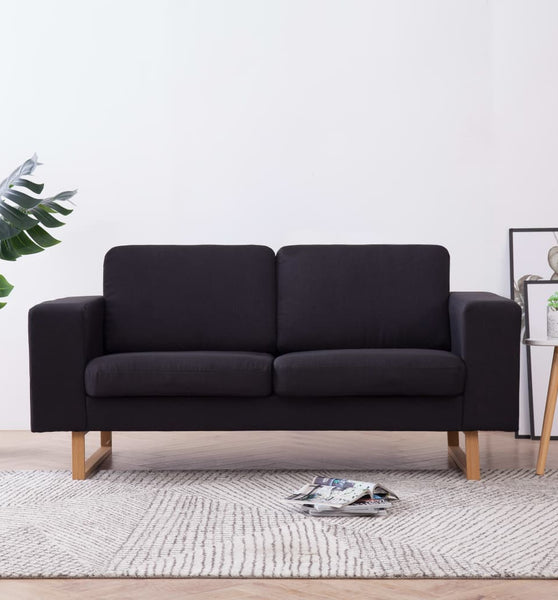 2-Sitzer-Sofa Stoff Schwarz