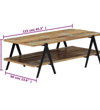 Couchtisch 115x60x40 cm Altholz Massiv