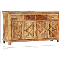 Sideboard mit 4 Schubladen 160x40x85 cm Massivholz Mango