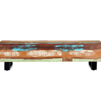 Couchtisch 120x50x30 cm Massives Altholz und Stahl