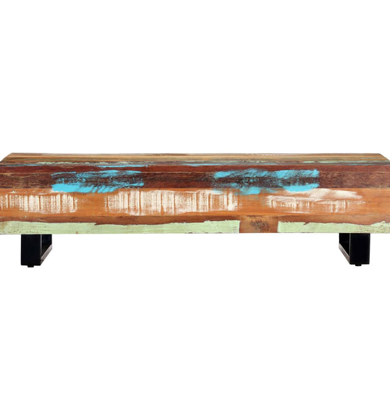 Couchtisch 120x50x30 cm Massives Altholz und Stahl