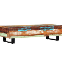 Couchtisch 120x50x30 cm Massives Altholz und Stahl
