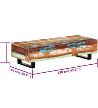 Couchtisch 120x50x30 cm Massives Altholz und Stahl