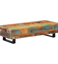 Couchtisch 120x50x30 cm Massives Altholz und Stahl