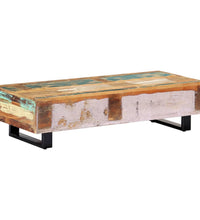 Couchtisch 120x50x30 cm Massives Altholz und Stahl
