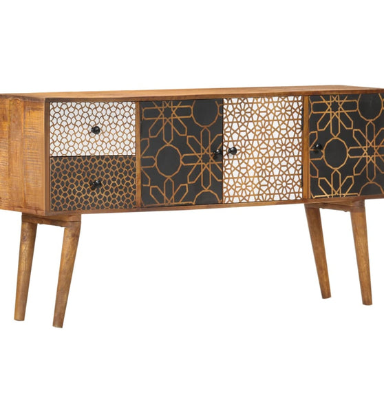 Sideboard mit Druckmustern 130x30x70 cm Massivholz Mango