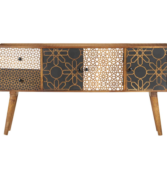 Sideboard mit Druckmustern 130x30x70 cm Massivholz Mango